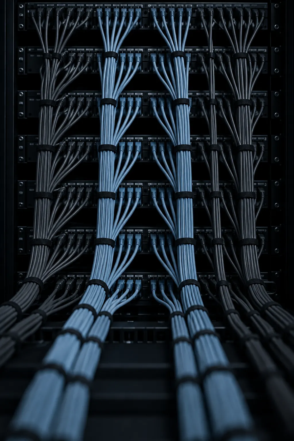 Patch panel with cable bundles at DAL-02